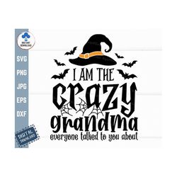 I am The Crazy Grandma Everyone Talked To You About Svg, Halloween Grandma Svg, Halloween Witch Grandma Svg, Halloween W