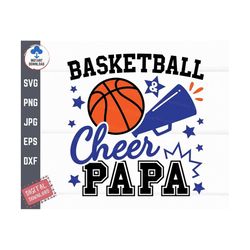 basketball and cheer papa svg, basketball cheer dad svg, proud cheer dad svg, basketball family shirt svg, dad basketbal
