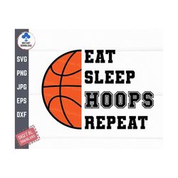 eat sleep hoops repeat svg, basketball player svg, funny basketball shirt svg