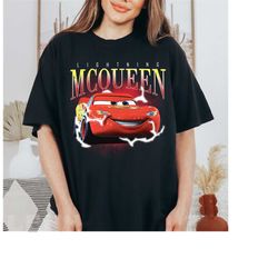 Disney Lightning McQueen Portrait Shirt, Retro Disney Pixar Cars Shirt, Cars Land Shirt, WDW Matching Family Shirts, Mag
