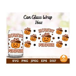 howdy pumpkin can glass wrap svg, country pumpkin can glass wrap svg, cowgirl halloween fall beer can svg, cowgirl can g