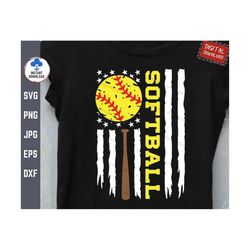 Softball American Flag Svg, American Flag Softball Dad Svg, Softball Svg, Softball Dad Shirt Svg, Softball Vintage Ameri