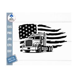 Big Truck American Flag Svg, USA Distressed Flag Svg, US Big Truck Svg, American Flag Patriotic USA Semi Truck Svg, Truc