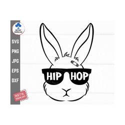 Cool Bunny Easter SVG, Hip Hop SVG, Cool Bunny, Happy Easter, Sunglasses Bunny SVG, Hip Hop Bunny, Cut File