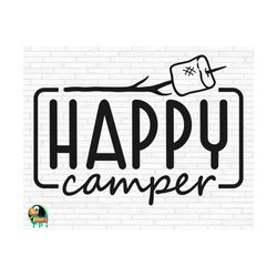 Happy Camper SVG, Camping svg, Outdoor svg, Adventure svg, Marshmallow svg, Camp Flag svg, Camp Bucket svg, Cut Files, C