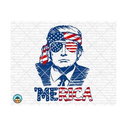 Trump Merica svg, Merica svg, Trump svg, Donald Trump svg, Trump Sunglasses, 4th of july, American Flag svg, Patriotic,