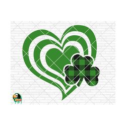 Heart With Clover svg, St Patrick's Day svg, Irish svg, Shamrock svg, Clover svg, Lucky Charm svg, Cut File, Cricut, Sil