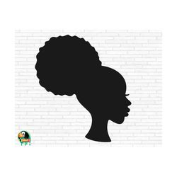 Afro Puff SVG, Black Woman svg, Puff Hairstyle svg, Afro Hair svg, Melanin svg, African American svg, Ethnic svg Cut Fil
