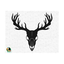 Deer Skull SVG, Deer Antlers svg, Deer Horns svg, Buck Head svg, Elk Skeleton svg, Cut Files, Cricut, Silhouette, Png, S