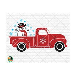 Snowman Truck svg, Hello Winter svg, Snow svg, Merry Christmas svg, Winter Quote, Winter Decor svg, Cut File, Cricut, Si
