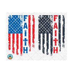Faith USA Flag SVG | Cross SVG | Faith Clipart | Faith Silhouette | Faith Flag Svg | Silhouette Files | Cross svg files