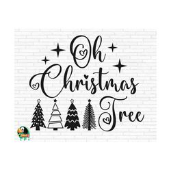 Oh Christmas Tree SVG, Christmas Svg, Hand Drawn Trees Svg, Christmas Tree Cut Files, Cricut, Silhouette, Png, Svg, Eps,