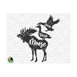 Duck Duck Moose Svg, Moose Silhouette Svg, Duck svg, Moose svg, Moose Cut File, Moose Vector, Clipart, dxf, eps, png, Cr