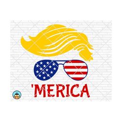 Trump Merica svg, Merica Svg, Trump 2024 Svg, Trump Hair Style, Donald Trump, Trump Sunglasses, 4th of july, Patriotic,