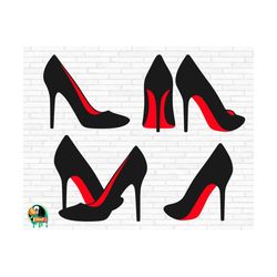 Red High Heel Shoes SVG, Red Heels Svg, Red Bottom Shoes Svg, Heels Svg, High Heels Svg, Diva Shoes Svg, Cut Files, Cric