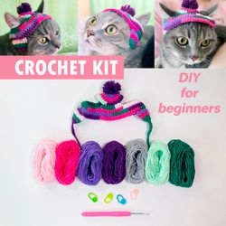 crochet diy kit hat for cat or dog diy crochet kit for beginners