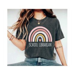 school librarian rainbow shirt school librarian gift librarian shirt gift for librarian shirt gift for school librarian