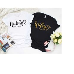 Wifey and Hubby Shirt,Mr and Mrs,Just Married Shirt,Honeymoon Shirt,Wedding Shirt,Wife And Hubs Shirts,Just Married Shir