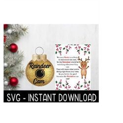 Reindeer Cam Christmas SVG And Reindeer Letter PNG Set, Ornament SVG Instant Download, Cricut Cut File, Silhouette Cut F