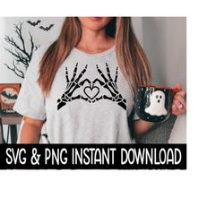 Skeleton Heart Hand SVG, Skeleton Heart Hands PNG File, Instant Download, Cricut Cut Files, Silhouette Cut Files, Downlo