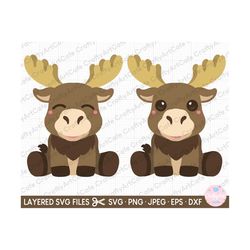 moose svg cute moose svg baby moose svg png eps dxf cut file cricut jpeg jpg vector