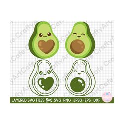 avocado svg avocado png kawaii avocado svg cute avocado svg png eps dxf clipart vactor commerical use