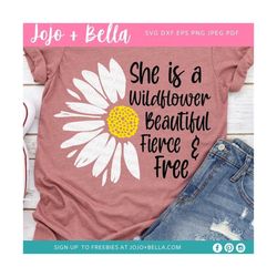 Daisy Svg, Wildflower Svg, Wildflower Png, Daisy Png, Flower SVG, Svg Files For Cricut, Silhouette, Sublimation Designs
