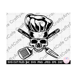 chef svg for cricut chef png cook knife skull svg cooking clipart eps dxf jpg
