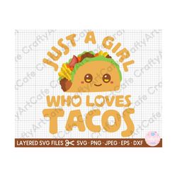 just a girl who loves tacos svg png cut file for cricut cimmercial use