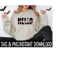 Hello Pumpkin Fall SVG, PNG Fall Sweatshirt SVG Files, Tee Shirt Instant Download, Cricut Cut Files, Silhouette Cut File