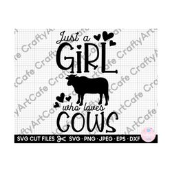 just a girl who loves cows svg file for cricut cow lover svg png