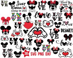 Mickey Love svg, Disney Couple SVG, Disney Valentines Day SVG, Love Wording svg, Minnie Love svg, Mickey Love svg