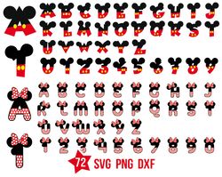 Mickey And Minnie Alphabet SVG, Disney Font SVG, Letters SVG, Disney svg