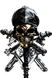 Pirate skull head symbol.