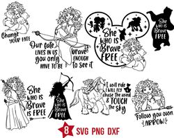 Disney Brave Quotes Svg, Merida Svg, Disney Princess Svg, Princess Svg, Princess Merida dxf