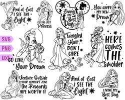 Tangled Quotes Svg, Disney Tangled SVG, Flynn Rider svg, Rapunzel png, Princess svg, Princess PNG