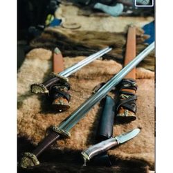 King Arthur Collectors' Fantasy Historical Short Sword with Satin Blade and Scabbard