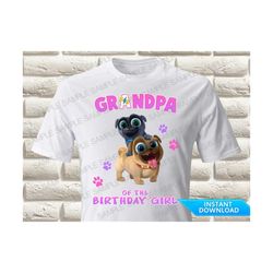 Puppy Dog Pals Grandpa of the Birthday Girl Iron On Transfer, Puppy Dog Pals Iron On Transfer Puppy Dog Pals Birthday Sh