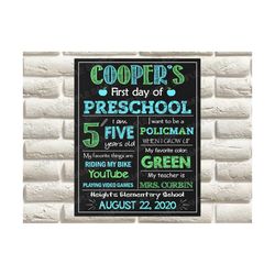 Last Day of School Chalkboard, ANY GRADE, Back to School Chalkboard Sign, 1st Day of School Printable Sign  First Day of