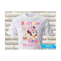 Baby Minnie Mouse Brother of the First Birthday Girl Iron On Transfer Baby Minnie Mouse Iron On Transfer Baby Minnie Mou