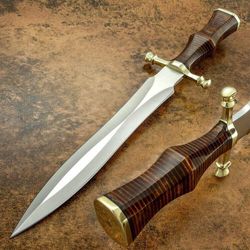 Handmade fixed blade Double edge knife Survival-Outdoor-Camping-Hunting Tool.