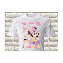 Baby Minnie Mouse First Birthday Iron On Transfer, Baby Minnie Mouse First Birthday Girl Iron On Transfer Baby Minnie Mo
