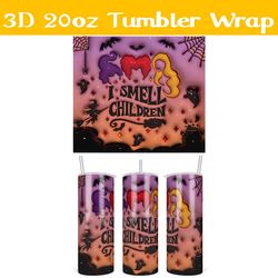 3D Inflated I Smell Children Tumbler Wrap PNG, Halloween 3D Tumbler Wrap,  Hocus Pocus Tumbler PNG