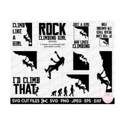 climbing girl svg png female climber svg png clipart rock climbing svg png eps dxf cut files cricut shirt