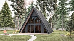 Modern A Frame Cabin, 28ft by 45ft, 1260 sq. ft. Tiny House