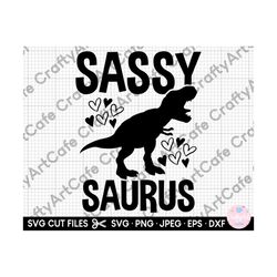 sassy saurus svg dinosaur svg for girls for cricut png