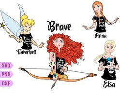 Disney Punk Princess svg, Goth Princess svg, Goth svg, Punk svg, Punk Princess svg, Punk Rock Girl svg, Gothic Princess