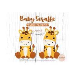 Baby Giraffe SVG,Giraffe Svg For Cricut,Cut File,Layered,DXF,Safari Animals Svg,PNG,Clipart,Vinyl,Silhouette,Instant dow