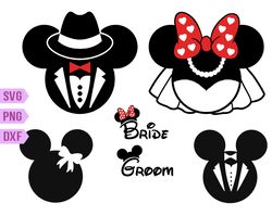 Minnie Bride Wedding Svg Bundle, Disney Family Vacation Clipart, Bride Cricut