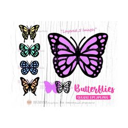 Butterfly SVG,Butterflies,Insect,Layered,Easy,Bundle,Cut File,Cricut,Cameo,Cliaprt,Spring,PNG,DXF,Silhouette,Instant dow